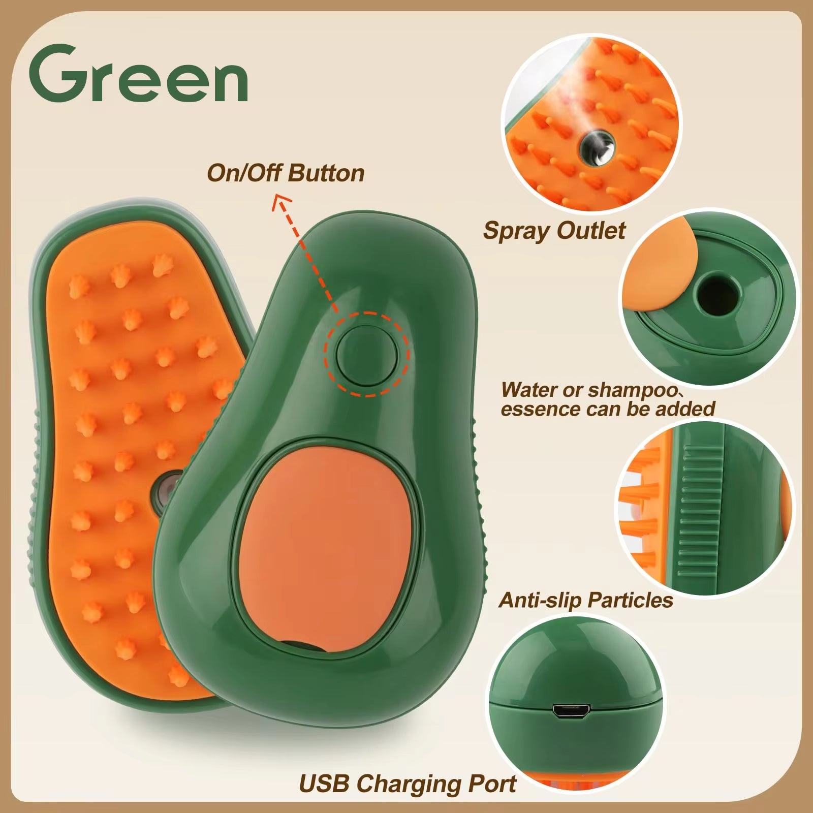 3-in-1 Electric Pet Grooming Brush with Steam Spray - Perfect for Cats and Dogs, Effortless Hair Removal and Relaxing Massage
