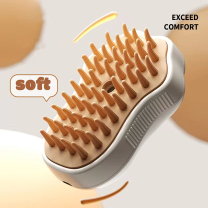3-in-1 Electric Pet Grooming Brush with Steam Spray - Perfect for Cats and Dogs, Effortless Hair Removal and Relaxing Massage