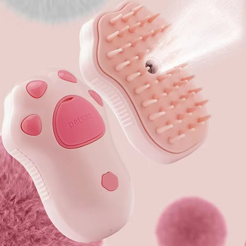 3-in-1 Electric Pet Grooming Brush with Steam Spray - Perfect for Cats and Dogs, Effortless Hair Removal and Relaxing Massage