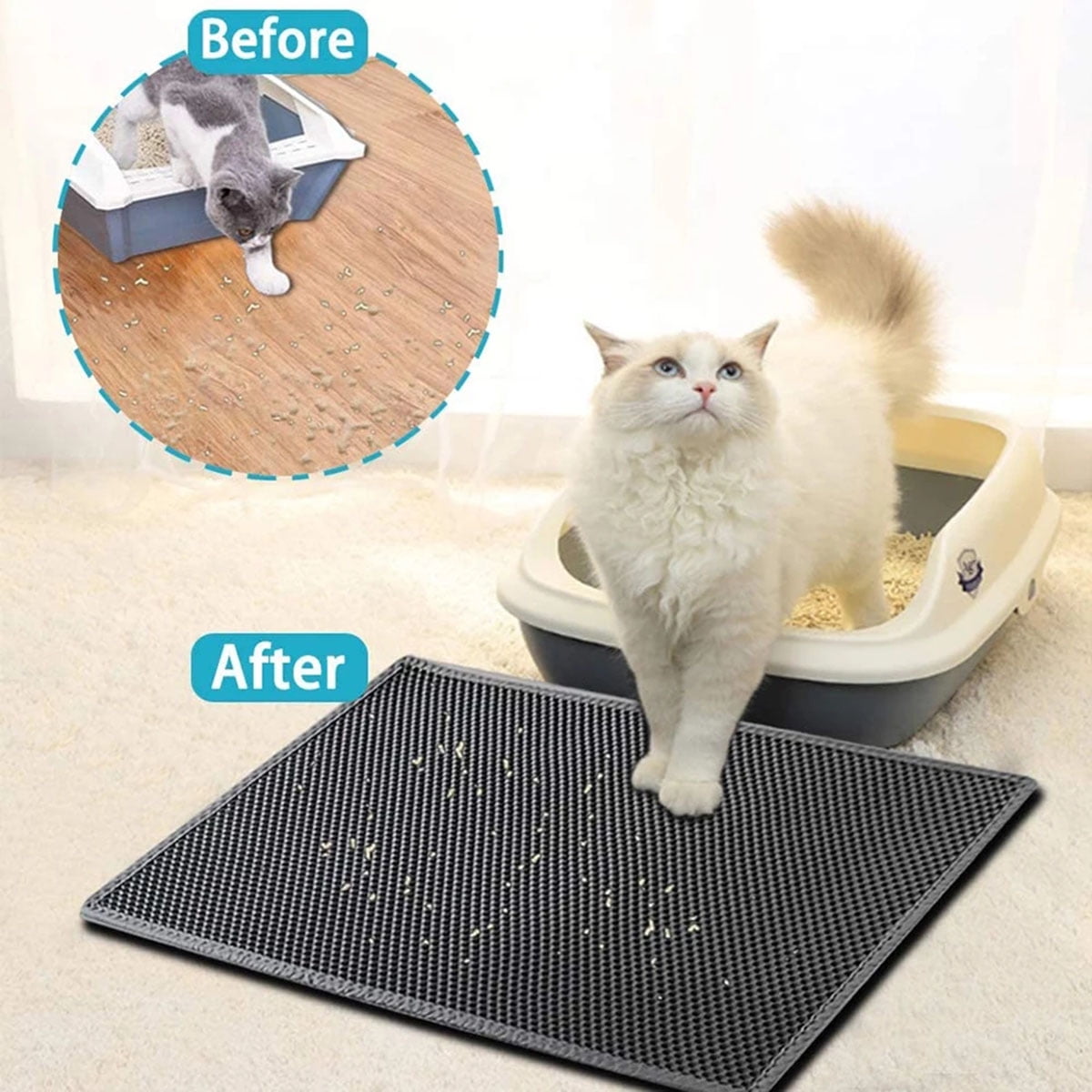 Ultimate Waterproof Cat Litter Trapping Mat - Keep Your Home Clean and Litter-Free!