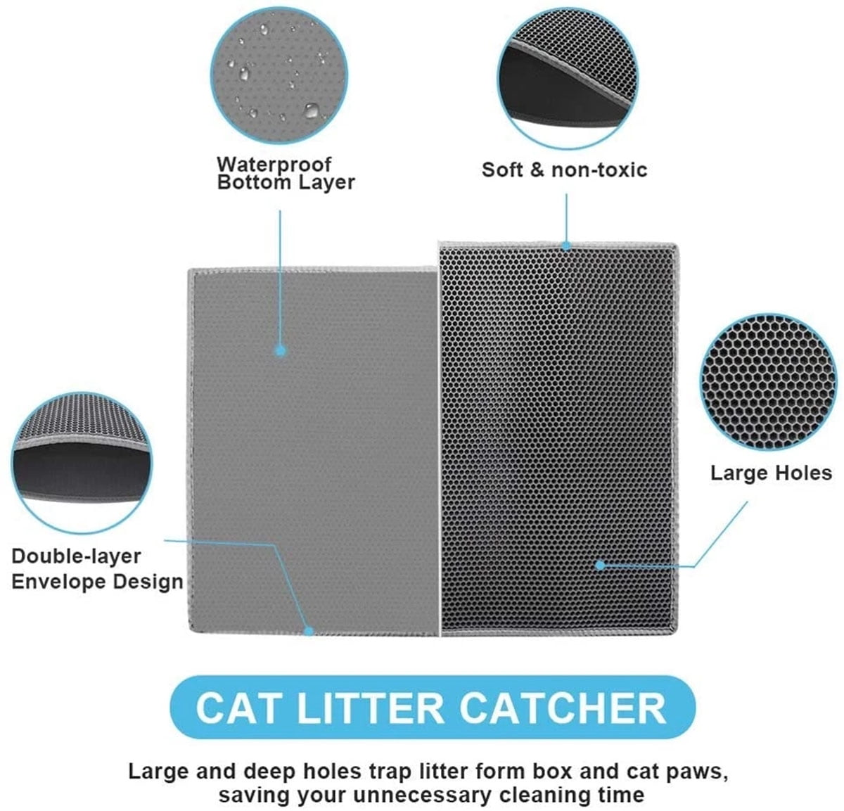 Ultimate Waterproof Cat Litter Trapping Mat - Keep Your Home Clean and Litter-Free!