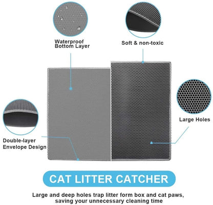 Ultimate Waterproof Cat Litter Trapping Mat - Keep Your Home Clean and Litter-Free!