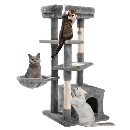 Ultimate Cat Tree for Large Cats - Multi-Level Tower with Cozy Hammock, Spacious Condo, and Durable Sisal Scratching Posts