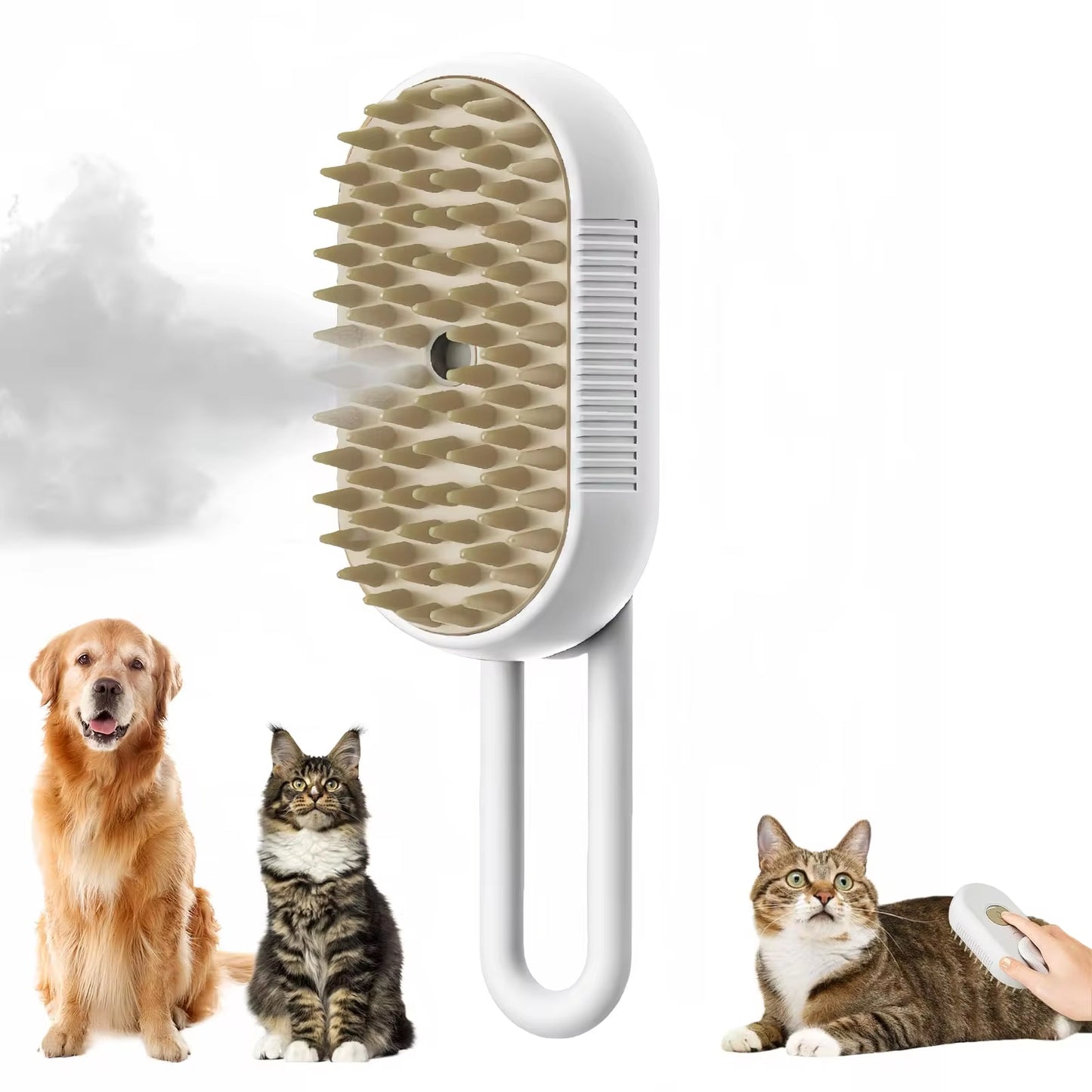 3-in-1 Electric Pet Grooming Brush with Steam Spray - Perfect for Cats and Dogs, Effortless Hair Removal and Relaxing Massage