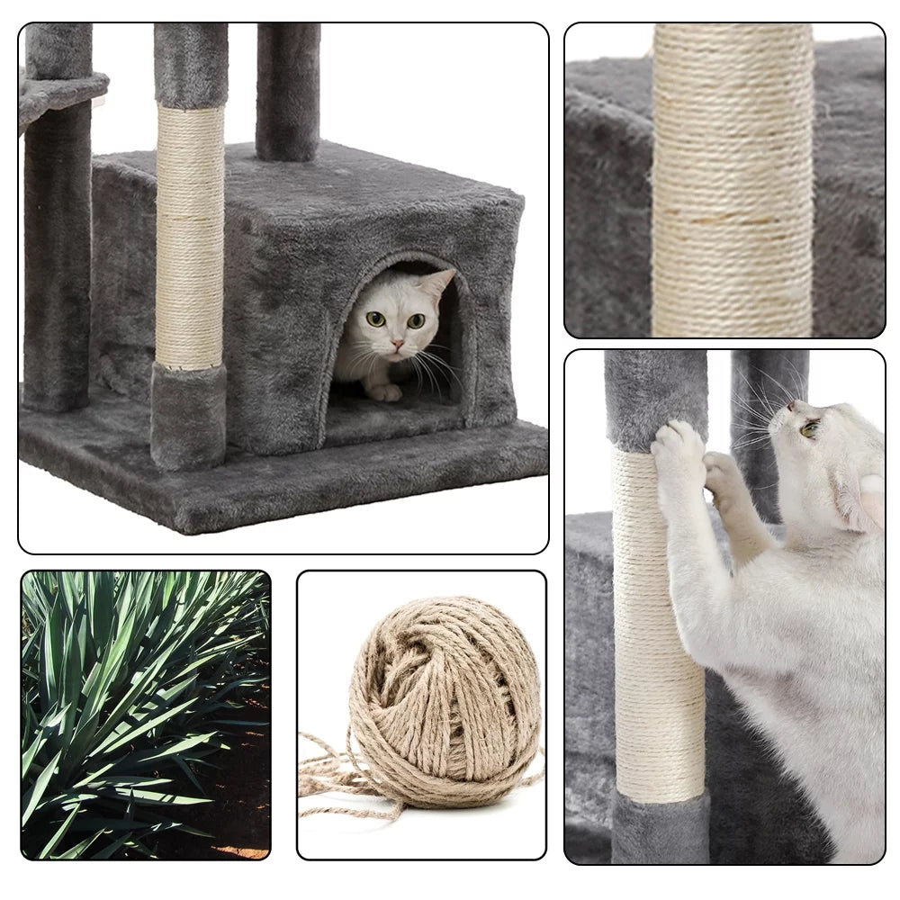 Ultimate Cat Tree for Large Cats - Multi-Level Tower with Cozy Hammock, Spacious Condo, and Durable Sisal Scratching Posts