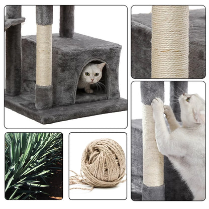 Ultimate Cat Tree for Large Cats - Multi-Level Tower with Cozy Hammock, Spacious Condo, and Durable Sisal Scratching Posts